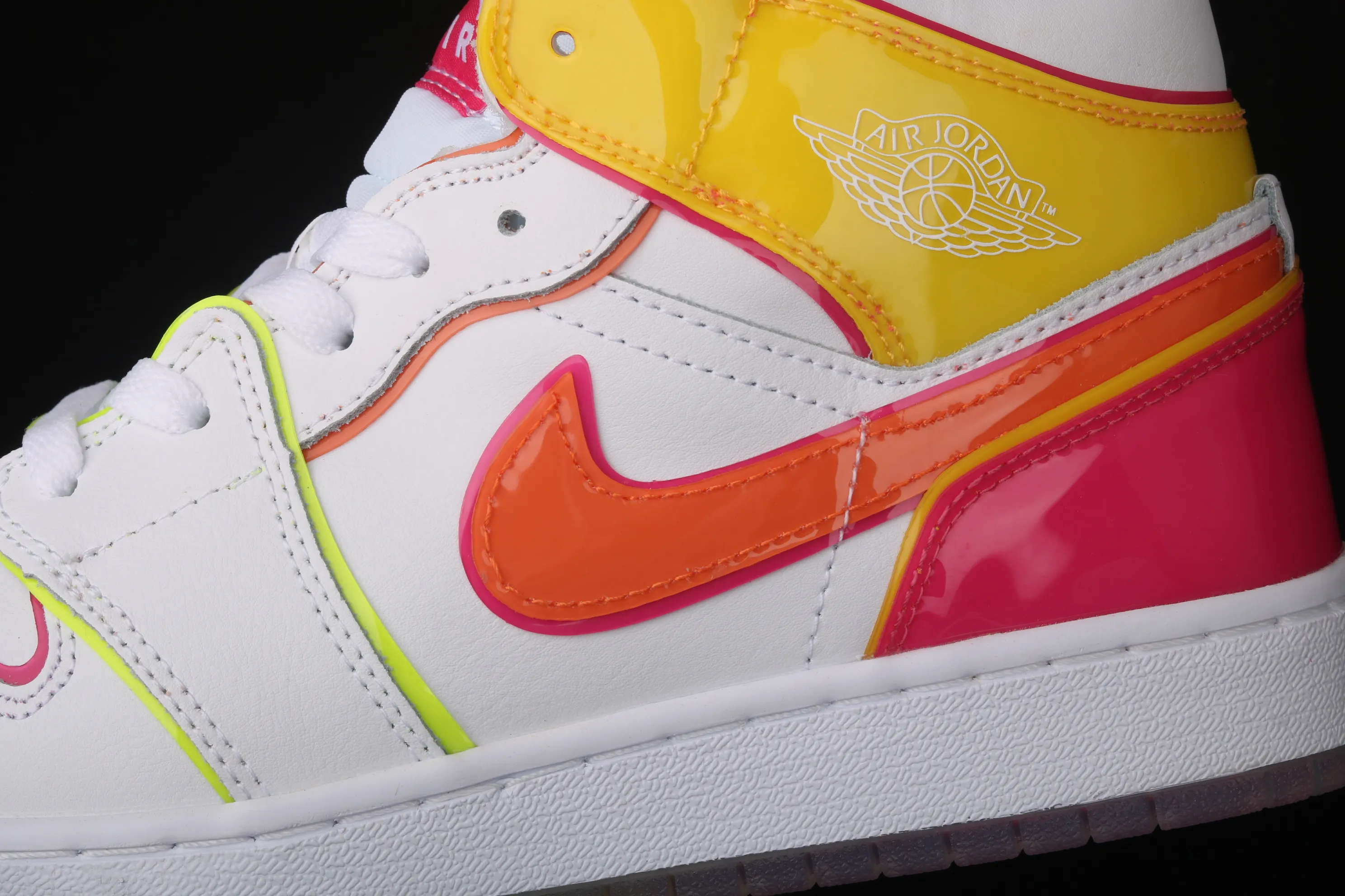 All categories Air Jordan Jordan series basketball shoes Air Jordan 1 Mid Air Jordan 1 Mid AJ1 Joe 1 mid-top white, yellow and pink candy color CV4611-100